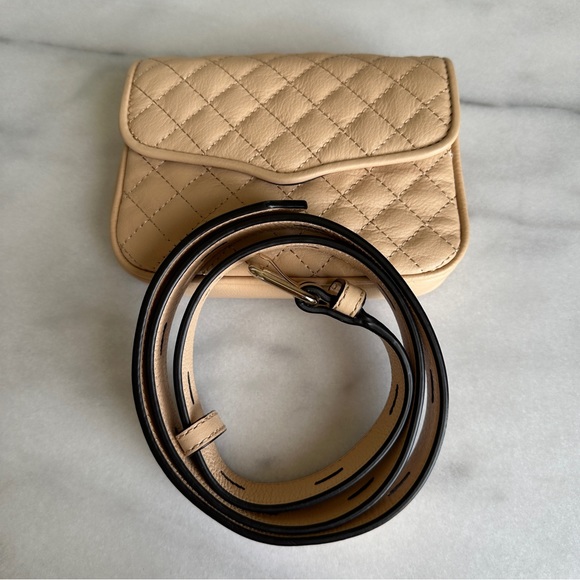 REBECCA MINKOFF • Quilted Belt Bag New with Tags NWT Minibag Neutral Luxe Purse - Picture 5 of 9